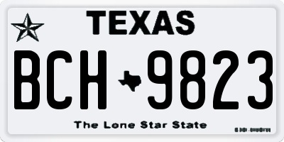 TX license plate BCH9823
