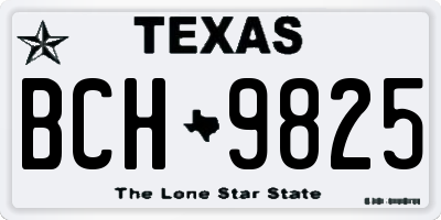 TX license plate BCH9825