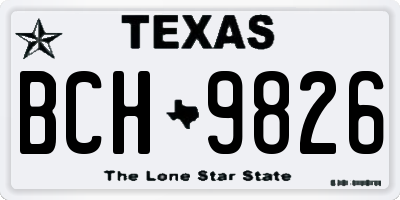 TX license plate BCH9826
