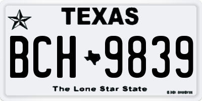 TX license plate BCH9839