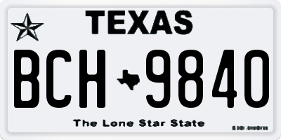 TX license plate BCH9840