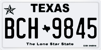 TX license plate BCH9845