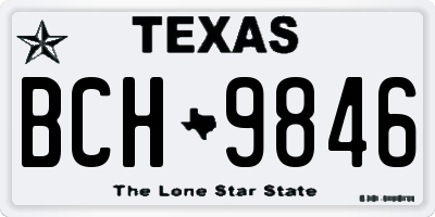 TX license plate BCH9846