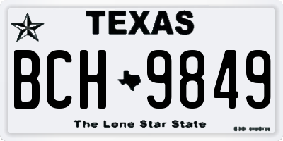 TX license plate BCH9849
