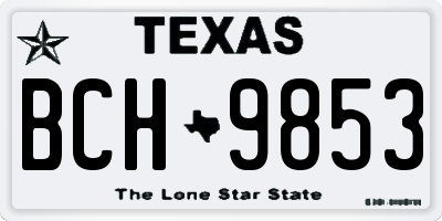 TX license plate BCH9853