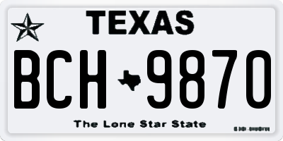 TX license plate BCH9870