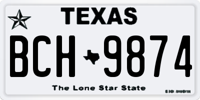 TX license plate BCH9874
