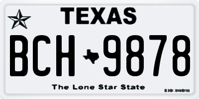 TX license plate BCH9878