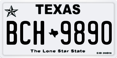 TX license plate BCH9890