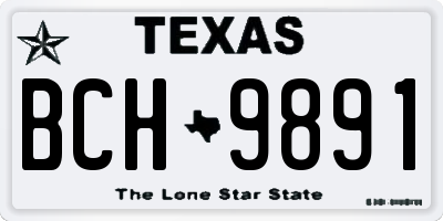 TX license plate BCH9891