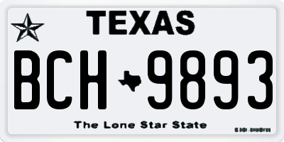TX license plate BCH9893