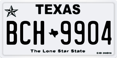 TX license plate BCH9904