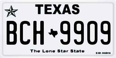 TX license plate BCH9909