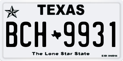 TX license plate BCH9931