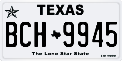 TX license plate BCH9945