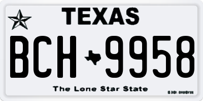 TX license plate BCH9958