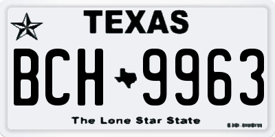 TX license plate BCH9963