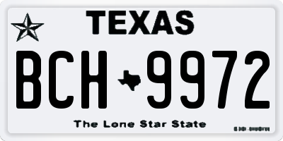 TX license plate BCH9972