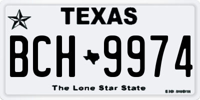 TX license plate BCH9974