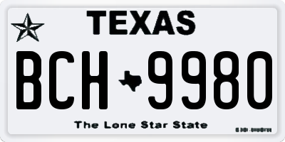 TX license plate BCH9980