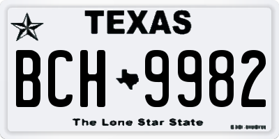 TX license plate BCH9982