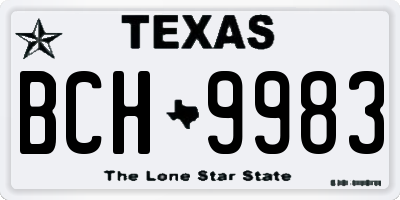 TX license plate BCH9983
