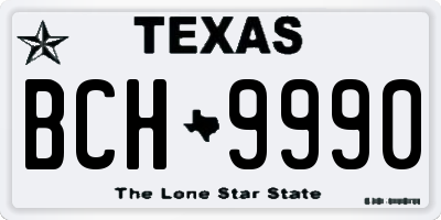 TX license plate BCH9990