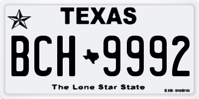 TX license plate BCH9992
