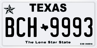 TX license plate BCH9993