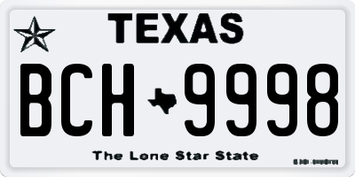 TX license plate BCH9998