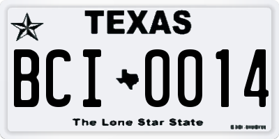 TX license plate BCI0014