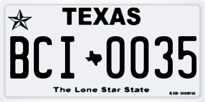 TX license plate BCI0035