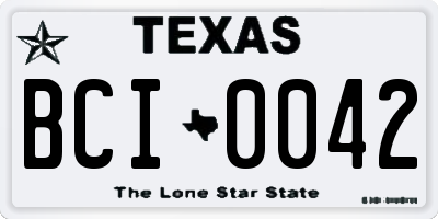 TX license plate BCI0042