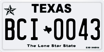 TX license plate BCI0043