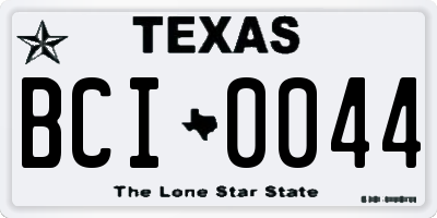TX license plate BCI0044