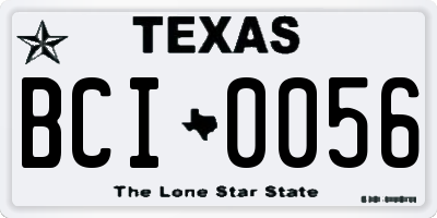TX license plate BCI0056