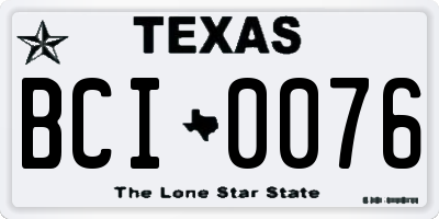 TX license plate BCI0076