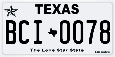 TX license plate BCI0078