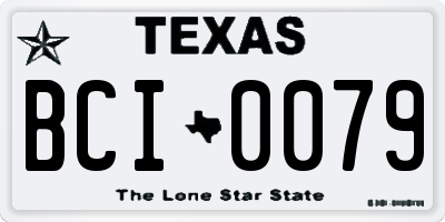 TX license plate BCI0079