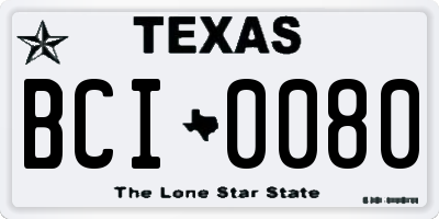 TX license plate BCI0080