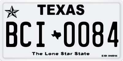 TX license plate BCI0084