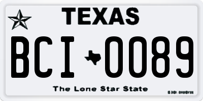 TX license plate BCI0089