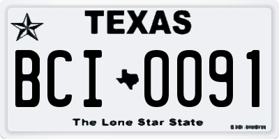 TX license plate BCI0091