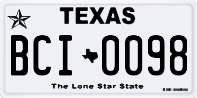 TX license plate BCI0098