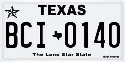 TX license plate BCI0140