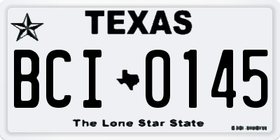 TX license plate BCI0145