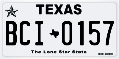 TX license plate BCI0157
