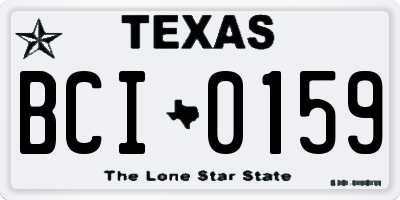 TX license plate BCI0159