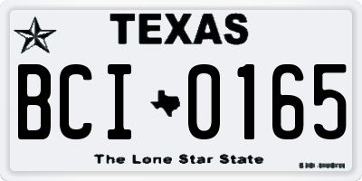 TX license plate BCI0165