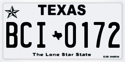TX license plate BCI0172